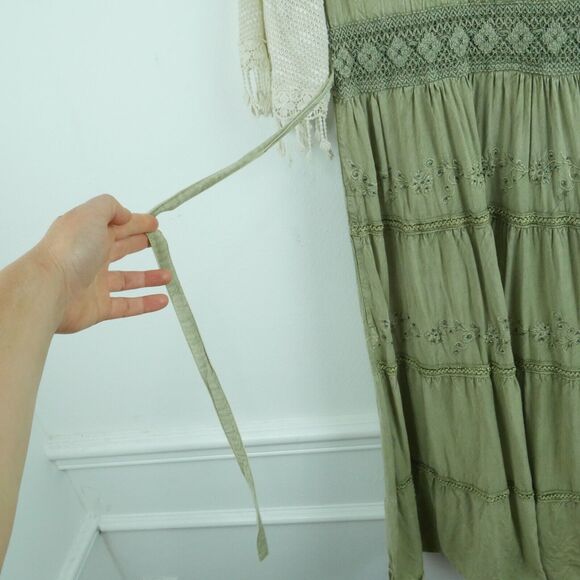 Vintage Renaissance Faire Dress Medieval 90s Size 6 Castlecore Tiered Midi - Picture 9 of 11